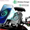 Bil Ny motorcykeltelefonhållare 15W Trådlös laddare QC3.0 USB laddningsstativ Standbar spegelmonteringsfäste