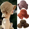 Szerokie grzbiet kapelusze rodzic-dziecko Raffii Bow Sun Hat Foppy Summer For Women Beach Panama Straw Dome Visor Gorros Mujer