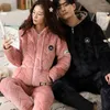 Men's Sleepwear Couple Pajamas Women's Winter Long Sleeves Warm Thickened Quilted Cotton Men's Home Clothes Can Be Worn