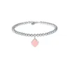 TIF Designer feminino Bracelet Jewelry Classic 925 Silver Heart Blue Rosa Rosa Três Cor Pingente Moda Aniversário Love Casamento Infantil