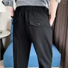 Pantalons pour hommes Été Hommes Plissé Mode Ceinture Décoration Cheville Longueur Casual Slim Fit Social Business Pantalon Streetwear