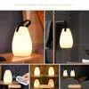 テーブルランプLED NIGHT LIGHT EYE Protection Lamp Rechargable Portable Wrought Iron Warm透明ランプシェードミニマリストの装飾