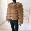 Women's Fur Faux Real Coat Women Winter Fashion Fluffy Natural 60cm Long Sleeve Luxury Warm Jacket Wholesale Seller 221124