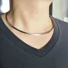 Choker Mens Women's Necklace Stainless Steel Collar Jewelry Cuff Silver High Quality 3mm 6innch