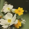 Dekorativa blommor simulering daisy bukett konstgjord torkad blomma holländska krysanthemum heminredning vardagsrum bord dekoration växter för