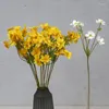Dekorativa blommor simulering daisy bukett konstgjord torkad blomma holländska krysanthemum heminredning vardagsrum bord dekoration växter för