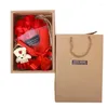 Dekoratif Çiçekler 11 adet sabun gül romantik ayı cazibesi Çiçek Sevgililer Günü Kız Arkadaş Hediyesi için Korundu