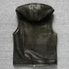 Winter warme Weste Jacke ärmellose Lederweste Herren Pelzmantel Hoodies Verdickung Oberbekleidung Tops Plus Größe 5XL