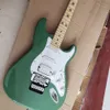 Chitarra elettrica verde a 6 corde con tastiera in acero Floyd Rose intarsio a stella personalizzabile