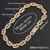 Hommes femmes bijoux de mode 15 mm 16-24 pouces d'or plaquette bling cz grain de café collier de chaîne cubaine bracelet hip hop tendance 9441