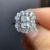 Cluster Rings Classical Luxucy Radiant Moissanite Ring 1CT Certified VVS Diamond for Wedding Present Anniversary