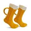 Feestbenodigdheden 3D bier mok sokken nieuwigheid gebreide lange buis sok grappige unisex winter warme bieren sokken mannen en vrouwen vloer socken kerstcadeau