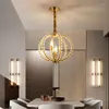 Chandeliers JMZM Crystal Chandelier Creative Ball Shape 레트로 빌라 연구 입구 복도 레스토랑 E14 광원