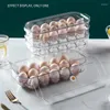 Storage Bottles Egg Holder Clear Plastic Organizer Cartons 16 Slots Container For Refrigerator Fridge Kitchen With Lid