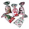 Decorações de Natal Merry Candy Bag com Twisted Ties Set Packaging Pouch Supplies for Kids Birthdand Festival Party Favor Packag