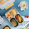 Set di stoviglie TUUTH Contenitore per il pranzo in acciaio inossidabile per microonde Contenitore per bambini Bento portatile per ufficio scolastico per bambini