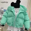 Women's Down Parkas Lagabogy Winter Women 90% White Duck Coats Casual Candy Color Warm Bread Jackets Female Hooded Loose Snow Outwear 221124