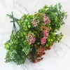 Decorative Flowers Artificial Milan Bouquet For Party Wedding Fake Plant Home Holiday Christmas Decorations Plants