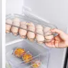 Butelki do przechowywania jajka przezroczyste plastikową organizator Kartony 16 gniazda pojemnika do lodówki do lodówki kuchnia z pokrywką