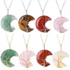 Creatieve maan levensboom hanger ketting Natuurlijke kristallen stenen kettingen mode -accessoires cadeau wit ketting