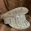 베레트 여성 신부 군사 모자 신부 상사 신부 모자 암탉 암탉은 축제 선장 생일 부분을 사용자 정의 할 수 있습니다.