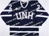 Hockey indossa Nik1 Vintage personalizzato 23 Jeff St. Laurent University UNH HOCKEY OF HAMPSHIRE WILDCATS JERSEY Maglie blu