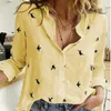 Женские футболки с длинным рукавом белая рубашка узкие пуговицы Tee Lose Cotton Lien Women Top для летнего женского офиса носить женщины кнопку лацката