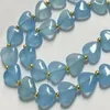 12 mm blaues brasilianischer Aquamarin -Edelstein -Herz -Form Perlen Halskette AAA
