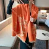 2023 зимний шарф женский кашемировый женский палантин дизайнерский принт женские теплые шали и накидки толстые двусторонние шарфы одеяло A4