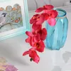 Dekorativa blommor 8st Artificial Silk White Orchid H￶gkvalitativ fj￤ril Moth Fake Flower For Wedding Party Home Festival Dekoration