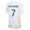 2022 Fransa Dünya Kupası Futbol Formaları Mbappe Benzema Griezmann Giroud Guendouzi 23 Futbol Gömlek Çocuk Kiti Hernandez Nkunku Varane Equipment Maillot de Foot