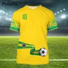 屋外 Tシャツブラジルジャージーサッカー旗 Tシャツブラジル国章 Tシャツサッカーチームの服 2223 221124