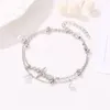 Anklets Layered Jewellery Anklet Women Beads Bracelet Charms Bracelets Fashion Couples Jewelry Silver Color Trendy Stainless Bransoletka