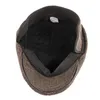 BERETS VINTER MEN Cold Ear Protectors British Vintage Original Tjockning Warm Peaked Cap 2022 Man Cotton Sboy Hat B55