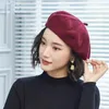 Bérets Beckyruiwu chapeau femme béret en laine automne coréen peintre casquette femmes hiver tricot chapeaux dame mode citrouille