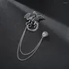 Мужские костюмы Золото Большой V Tassel Long Brooch Ownestone Chain Pint для мужского костюма