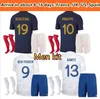 Mens French Soccer Jersey Kit Benzema Mbappe 22 23 Griezmann Pogba Kante Vuxen fotbollsskjorta Shorts and Socks Dembele Varane Giroud