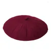 Bérets Beckyruiwu chapeau femme béret en laine automne coréen peintre casquette femmes hiver tricot chapeaux dame mode citrouille