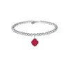 Tasarımcı Bilezik Kadın Mücevherleri Klasik 925 Gümüş Kalp Mavi Kırmızı Pembe Üç Renkli Kolye Moda Doğum Günü Aşk Düğün Çocukların Kız Arkadaşı Zarif Hediye