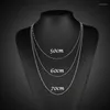 Catene 1.5/2/2.4/3.2mm Moda Acciaio inossidabile 316L Argento Bead Collana a catena a maglia Collana da donna Gioielli regalo