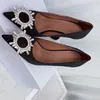 Designer Dress shoes for womens Amina muaddi fashion Luxury shine diamond crystal Sunflower buckle pumps sexy Transparent PVC 9.5CM high heeled shoe35-42