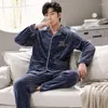 Vêtements de nuit pour hommes 3XL Hommes Automne Hiver Pyjamas Ensemble Casual Épais Pantalon à manches longues Vêtements de maison Vêtements de nuit Mâle Homewear Loungewear Costumes