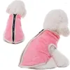 Dog Apparel 6 Colors Double-side Fleece Clothes Warm Coat Vest Winter Soft High Collar Sweater Jacket With Zipper Pet XL