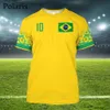 En plein air TShirts Brésil Jersey Drapeau De Football T-shirt Brésil Emblème National Tees Équipe De Football Vêtements 2223 221124