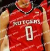Koszykówka Nik1 NCAA Rutgers Scarlet Knights Basketball Jersey 35 Issa Thiam 42 Jacob Young 55 Luke Nathan Customed