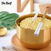 Bols 1 pcs bol de nouilles en acier inoxydable avec poignée conteneur soupe de riz couvercle instantané