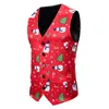 Gilet da uomo Gilet Babbo Natale Stampa a colori Moda coreana britannica Vestito casual Prestazioni Cosplay Banchetto di Natale Abbigliamento 221124