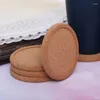 Table Mats 2Pcs Handy Round Shape Dia 9cm Plain Natural Cork Coasters Wine Drink Coffee Tea Cup Pad For Home Office Kitchen