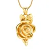 Chains Rose Flower Urn Necklace Cremation Jewelry For Ashes Women Human Pet Keepsake Pendant Memorial Locket Ash Holder