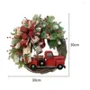 Decorative Flowers Wood Christmas Decor Wreath Festival Truck Hanging Xmas Decoration For Door